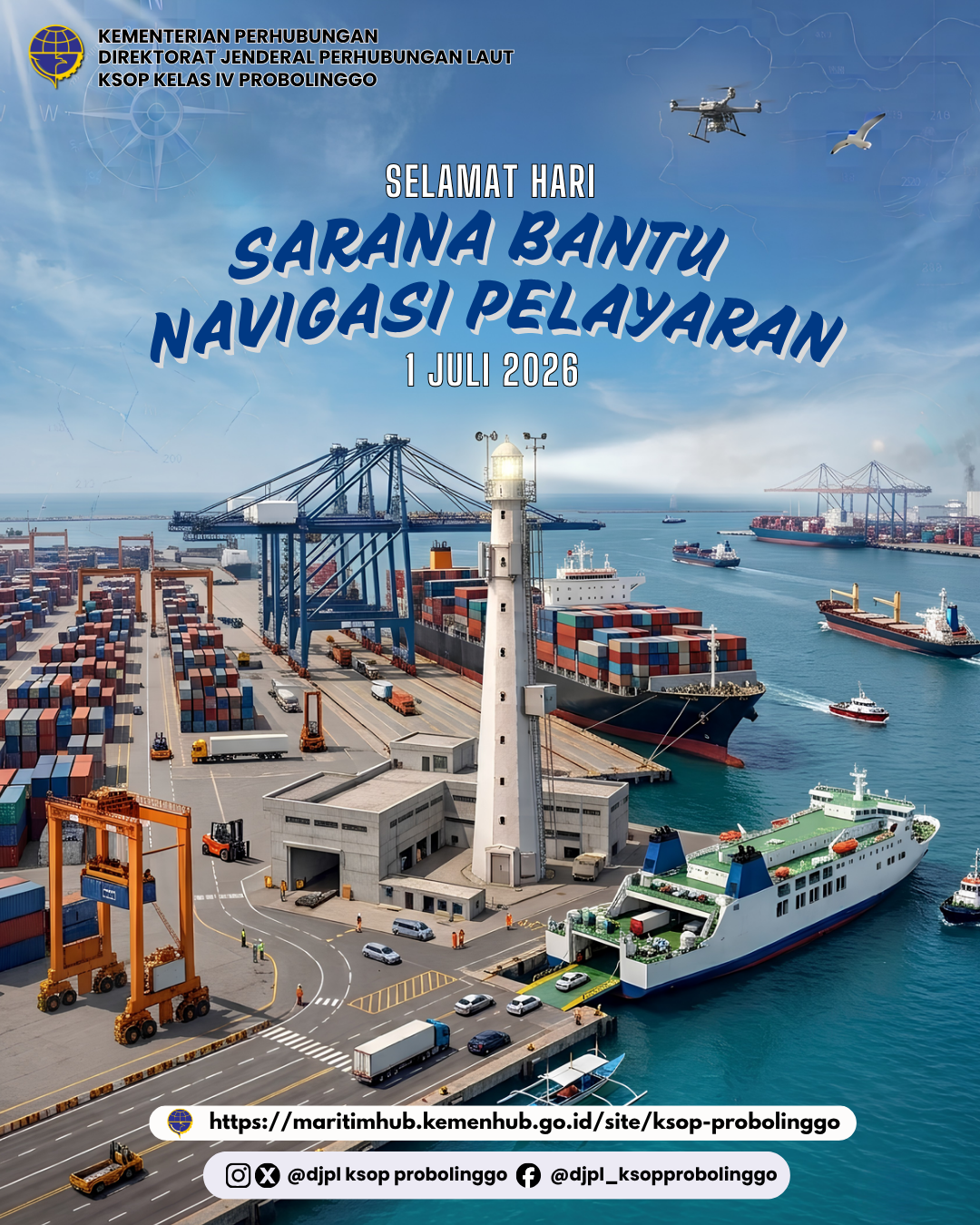 Selamat Hari Sarana Bantu Navigasi Pelayaran 1 Juli 2026